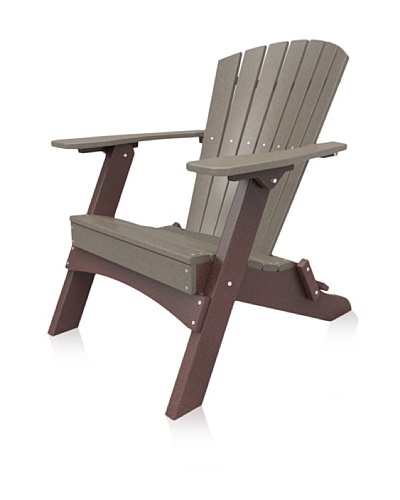 Malibu Hyannis Folding Adirondack in Weathered Wood and Cherry