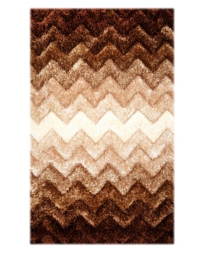 Manhattan Design District Wool Blend Luxury Shag [Brown Multi]