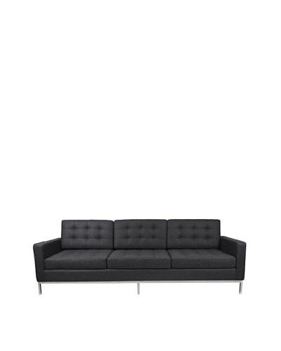 Manhattan Living Button Sofa in Wool, Gray