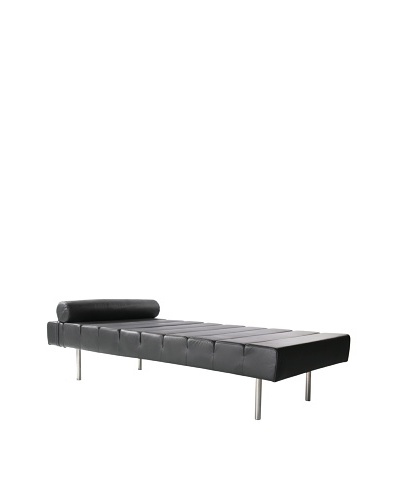 Manhattan Living Classic Leather Day Bed, Black