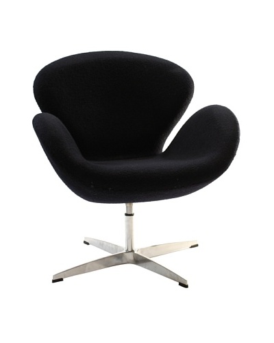 Manhattan Living Fabric Swan Chair, Black