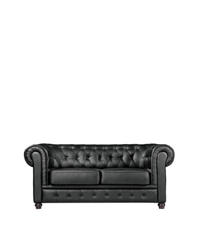 Manhattan Living Chestfield Loveseat, Black