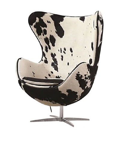 Manhattan Living Pony Hide Inner Chair, Black/White