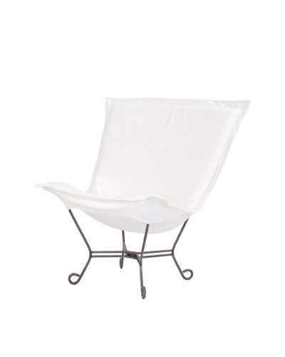 Marley Forrest Starboard Natural Scroll Puff Chair, Titanium Frame