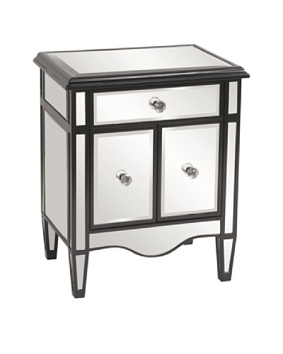 Marley Forrest Mirrored Cabinet with Black Lacquer Trim