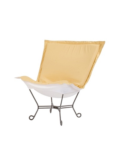 Marley Forrest Starboard Sunflower Scroll Puff Chair, Titanium Frame