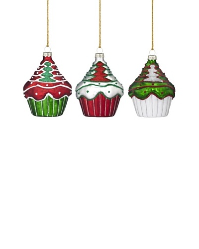 Marquis by Waterford Christmas Cupcake Ornaments, Set of 3