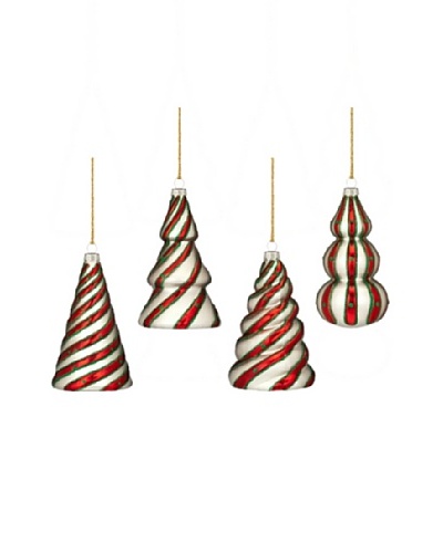 Marquis by Waterford Candy Cane Tree Ornaments, Set of 4