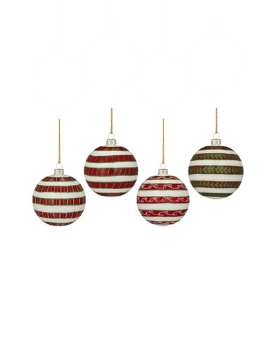 Marquis by Waterford Holiday Stripes Ball, Set of 4