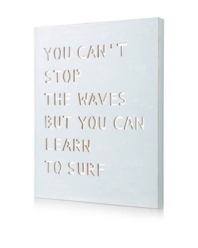 Matahari “You Can’t Stop” Word Cut Out Wall Panel, Light Blue