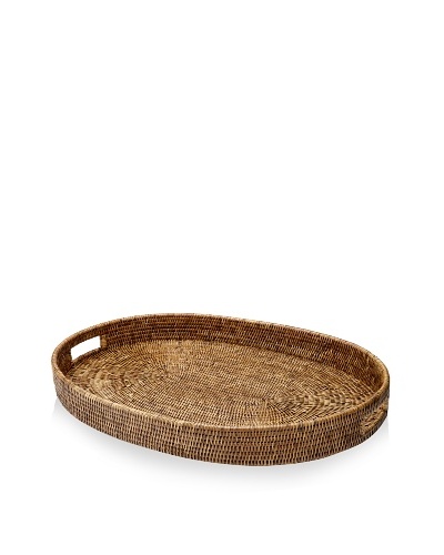 Matahari Handwoven Oval Tray with Handles