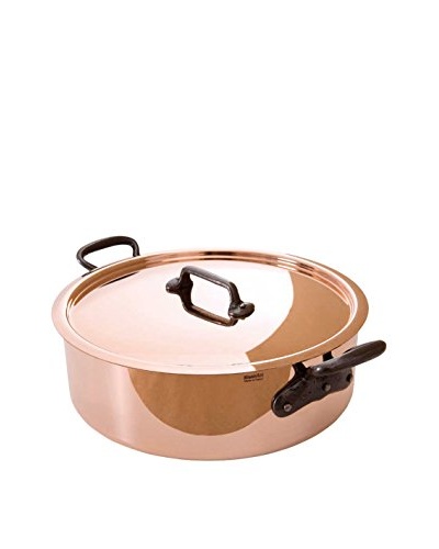 Mauviel M'heritage Copper 3.2-Qt. Covered Rondeau with Cast Iron Handle