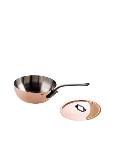 Mauviel M'heritage 1.7-Qt. Curved Splayed Sauté with Lid & Cast Iron Handle