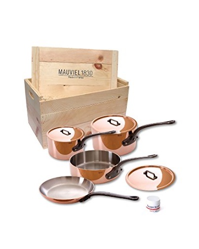 Mauviel M'heritage Crated 7-Piece Set with Cast Iron Handles