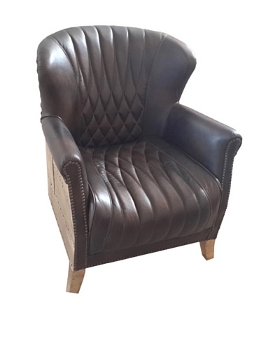 Mélange Home Newcastle Leather Armchair, Light Java Black
