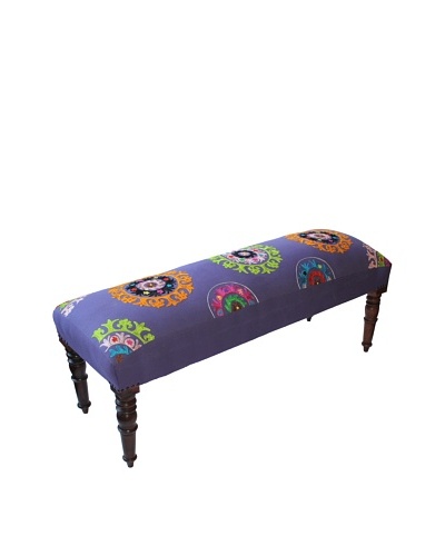 Mélange Home Suzani Embroidered Bench, PurpleAs You See