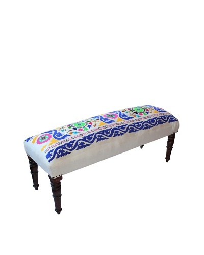 Mélange Home Suzani Embroidered Bench, CreamAs You See