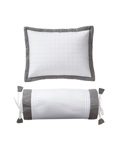 Mélange Home Set of 2 Seersucker Decorative Pillows, Neutral Stripe