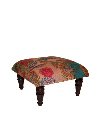 Mélange Home Sabeena Choki Stool, Overdye Blue