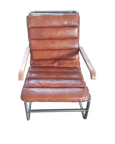 Mélange Home Hamilton Chaise Leather Lounge, Vintage Brown