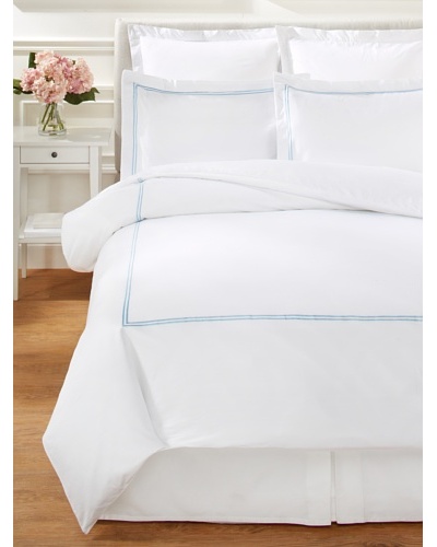 Mélange Home 2-Stripe Embroidered Duvet Cover Set