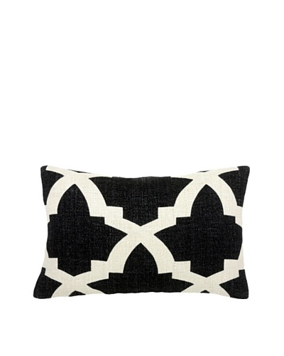 Mela Artisans Ava Silk Lumbar Pillow, Black