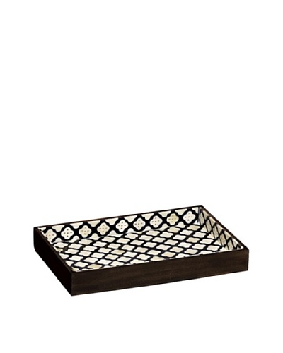 Mela Artisans Pavilion Decorative Tray, Black/White/Brown