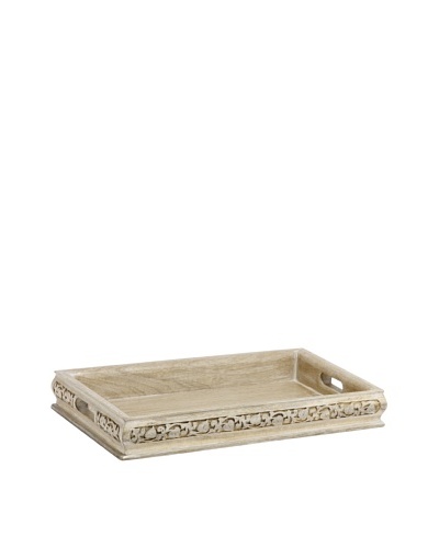 Mela Artisans Hand Carved Jasmine Decorative Tray