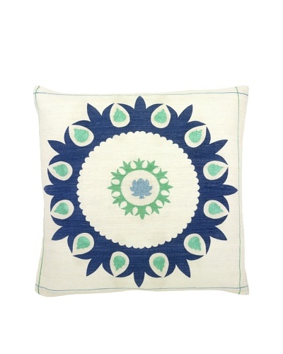 Mela Artisans Hand-woven Sabah Silk Pillow, Blue
