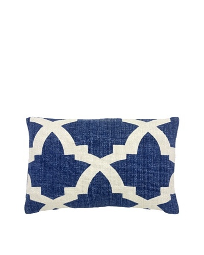 Mela Artisans Ava Silk Lumbar Pillow, Indigo