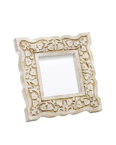 Mela Artisans Hand Carved Jasmine Photo Frame, 4″ x 4″