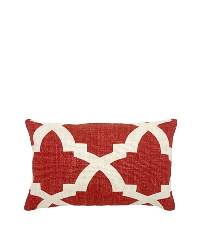 Mela Artisans Ava Silk Lumbar Pillow, Coral