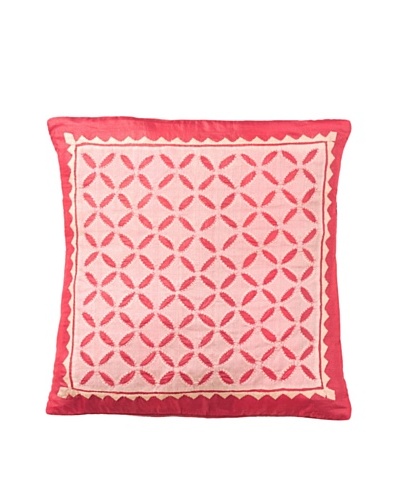 Mela Artisans Serenity in Rose Silk Cushion Cover, Pink,