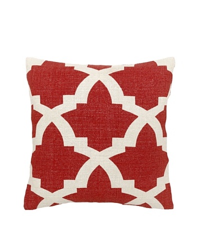 Mela Artisans Ava Silk Pillow, Coral