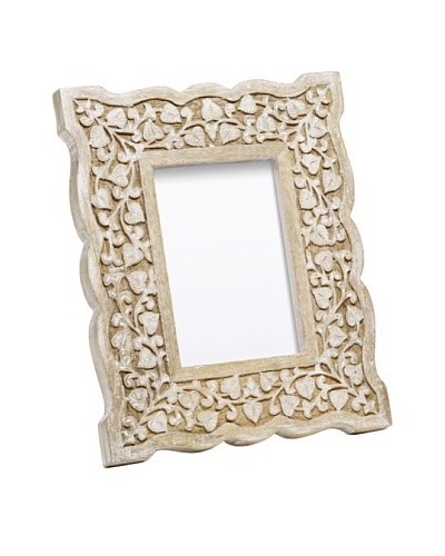 Mela Artisans Hand Carved Jasmine Photo Frame, 5 x 7