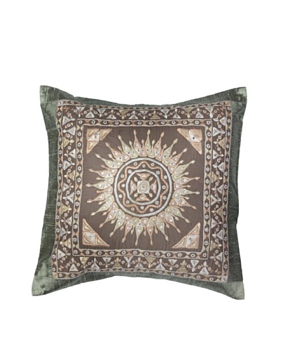 Mela Artisans Surya Silk Embellished Cushion Cover, Grey/Blue