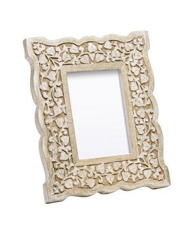 Mela Artisans Hand Carved Jasmine Photo Frame, 5″ x 7″