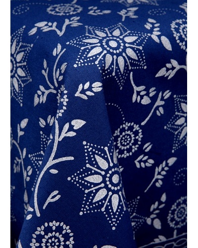 Mela Artisans Kavita Floral Tablecloth, Blue