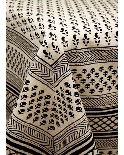 Mela Artisans Manipuri Tablecloth, Black/White