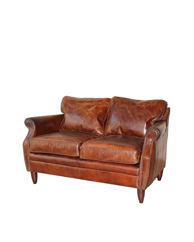 Melange Home York Loveseat, Vintage Brown