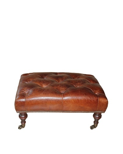 Melange Home Dover Ottoman, Vintage Brown