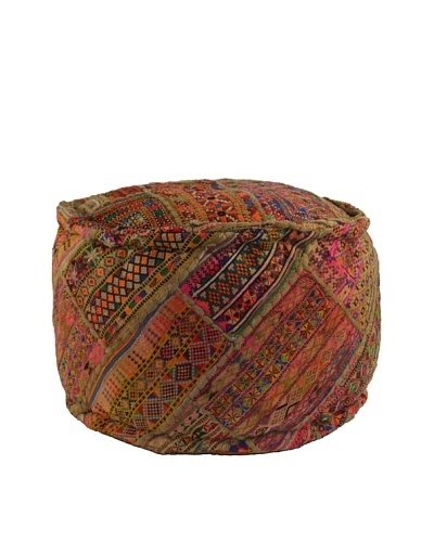 Melange Home Round Pouf, Old Jati