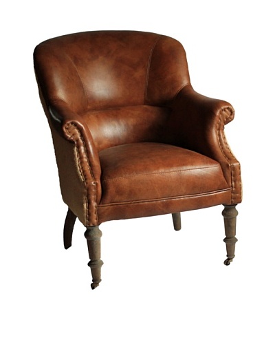 Melange Home Edinburgh Armchair, Whiskey Brown Leather