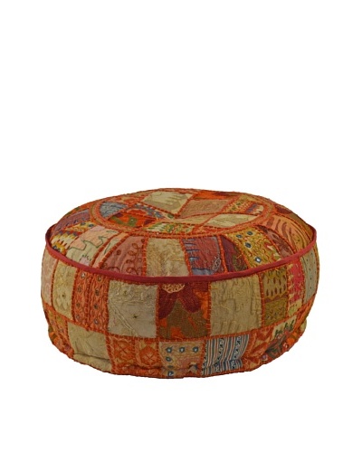 Melange Home Round Pouf, Masala Chai