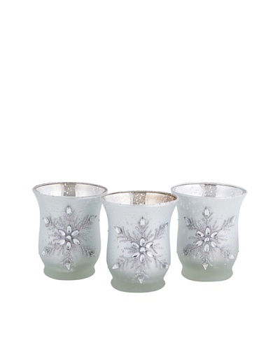 Melrose Set of 3 Jeweled Snowflake Candleholders