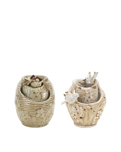 Melrose International Set of 2 Mini Tabletop Fountains