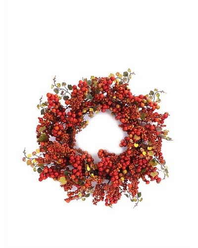 Melrose International 22″ Grape Leaf & Berry Wreath