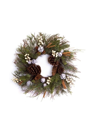 24″ Jingle Bell Pine Wreath