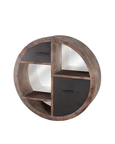 Mercana Durham Mirror Cubby, Brown/Grey