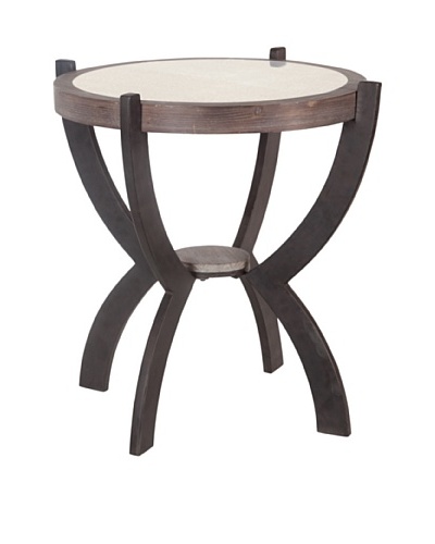 Mercana Keene Mirror Side Table, Mirror/Brown